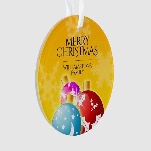 Vrolijk kerstfeest met feestelijke feestdagen ornament (voorkant)