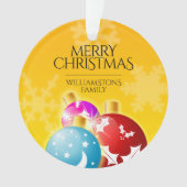 Vrolijk kerstfeest met feestelijke feestdagen ornament (voorkant)