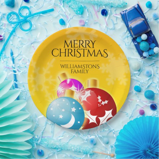 Vrolijk kerstfeest met feestelijke feestdagen papieren bordje (Feest)