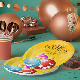 Vrolijk kerstfeest met feestelijke feestdagen papieren bordje