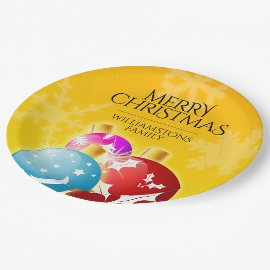 Vrolijk kerstfeest met feestelijke feestdagen papieren bordje (Gekanteld)