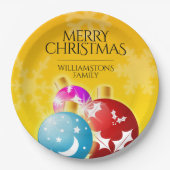 Vrolijk kerstfeest met feestelijke feestdagen papieren bordje (Voorkant)