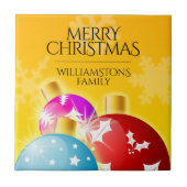 Vrolijk kerstfeest met feestelijke feestdagen tegeltje (Voorkant)