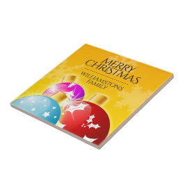 Vrolijk kerstfeest met feestelijke feestdagen tegeltje