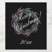 Vrolijk kerstfeest met feestelijke feestelijke fee wijn etiket (Enkel label)