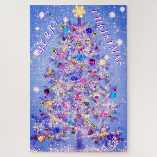 Vrolijk kerstfeest met feestelijke kerstbomen - Uw Legpuzzel (Verticaal)