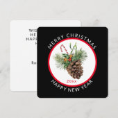 Vrolijk kerstfeest met feestelijke pijnstiller feestdagenkaart (Voorkant / Achterkant)