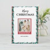 Vrolijk kerstfeest met foto vakantie Kaart (Staand voorkant)