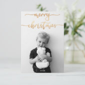 Vrolijk kerstfeest met fotokaart bedankkaart (Staand voorkant)