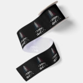 Vrolijk kerstfeest met Franse vlag Satijnen Lint (Achterkant)