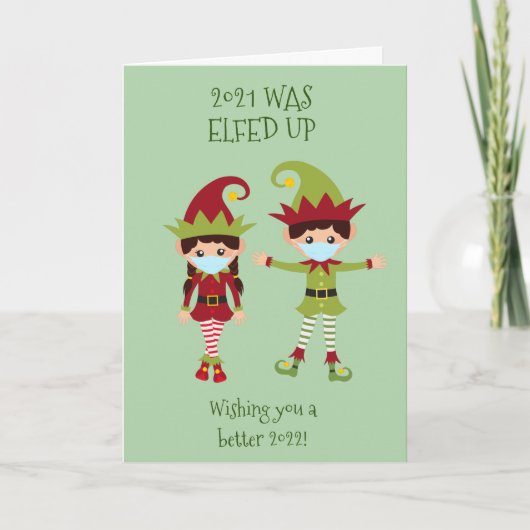 Vrolijk kerstfeest met Funny Face Mask 2021 Feestdagen Kaart (Voorkant)