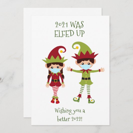 Vrolijk kerstfeest met Funny Face Mask 2021 Feestdagenkaart (Voorkant / Achterkant)