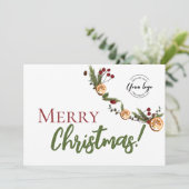 Vrolijk kerstfeest met gedroogde Sinaasappels Busi Feestdagenkaart (Staand voorkant)