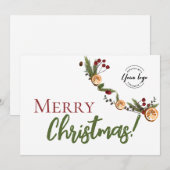 Vrolijk kerstfeest met gedroogde Sinaasappels Busi Feestdagenkaart (Voorkant / Achterkant)