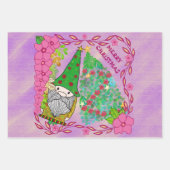 VROLIJK KERSTFEEST MET GNOME KERSTBOOM INPAKPAPIER VEL (Voorkant 3)