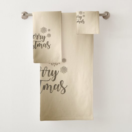 Vrolijk kerstfeest met Gold Glitter Bad Handdoek (Insitu)