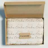 Vrolijk kerstfeest met Gold Glitter Script Ivory Cadeaupapier