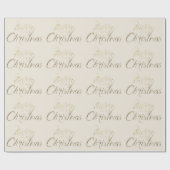 Vrolijk kerstfeest met Gold Glitter Script Ivory Cadeaupapier (Vlak)