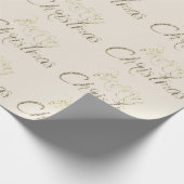 Vrolijk kerstfeest met Gold Glitter Script Ivory Cadeaupapier (Hoek)