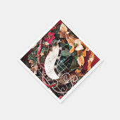 Vrolijk kerstfeest met Gold Sleigh Servet (Hoek)