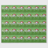 Vrolijk kerstfeest met golfer golfbal en ornament cadeaupapier (Vlak)