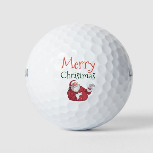 Vrolijk kerstfeest met golfer met kerstman golfballen (Voorkant)