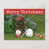 Vrolijk kerstfeest met golfer met Kerstmis Briefkaart (Voorkant)