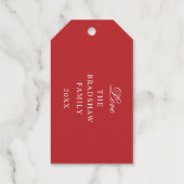 Vrolijk kerstfeest met goud cadeaulabels (Achterkant)