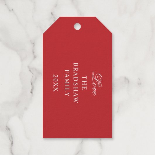 Vrolijk kerstfeest met goud cadeaulabels (Achterkant)