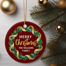 Vrolijk kerstfeest met gouden familie, aangepast r