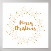 Vrolijk kerstfeest met gouden gulden poster (Voorkant)