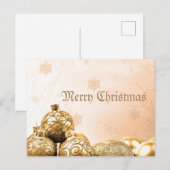 Vrolijk kerstfeest met gouden Ornamenten Briefkaart (Voorkant / Achterkant)