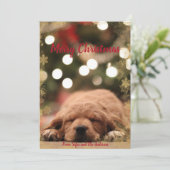 Vrolijk kerstfeest met gouden sneeuwvlok lijst feestdagenkaart (Staand voorkant)