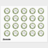 Vrolijk kerstfeest met Greenery Leaves Holiday Ronde Sticker (Vel)