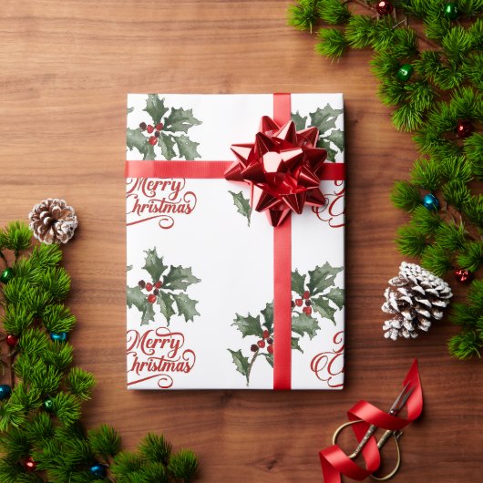 Vrolijk kerstfeest met groenbijkantoren die papier (Feestdagen Geschenken)