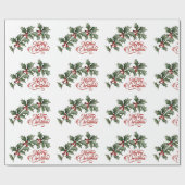 Vrolijk kerstfeest met groenbijkantoren die papier (Vlak)