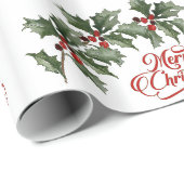 Vrolijk kerstfeest met groenbijkantoren die papier (Rol Hoek)