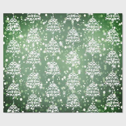 Vrolijk kerstfeest met groene bokeh Goat met kerst Cadeaupapier (Vlak)