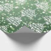 Vrolijk kerstfeest met groene bokeh Goat met kerst Cadeaupapier (Hoek)