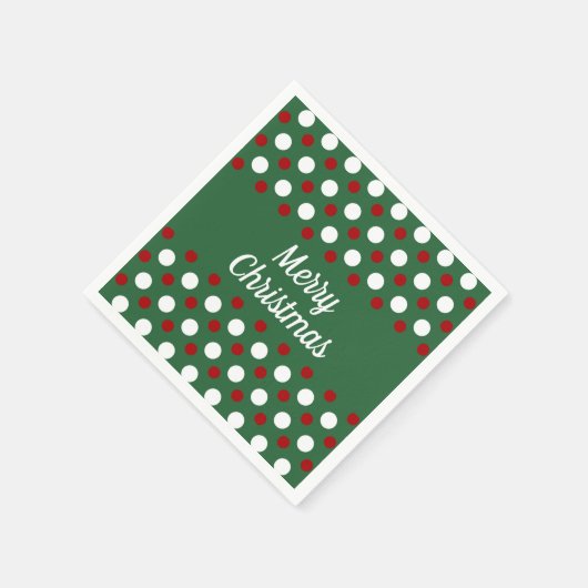 Vrolijk kerstfeest met groene rode rode pols servet (Hoek)