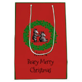 Vrolijk kerstfeest met hairdresser, Stylist of Bar Medium Cadeauzakje (Achterkant)