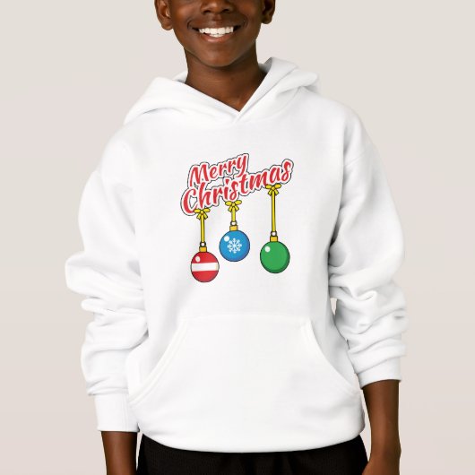 Vrolijk kerstfeest met hangende ballen (Voorkant)
