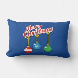 Vrolijk kerstfeest met hangende ballen kussen