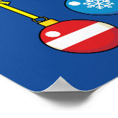 Vrolijk kerstfeest met hangende ballen poster (Hoek)