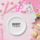 Vrolijk kerstfeest met harten papieren bordje (Feest)