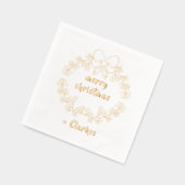 Vrolijk kerstfeest met Holly Berries Krans Folie Servetten (Links)