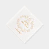 Vrolijk kerstfeest met Holly Berries Krans Folie Servetten (Rechts)