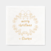 Vrolijk kerstfeest met Holly Berries Krans Folie Servetten (Voorkant)