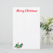 Vrolijk kerstfeest met Holly en Candle Briefpapier (Staand voorkant)