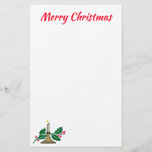 Vrolijk kerstfeest met Holly en Candle Briefpapier